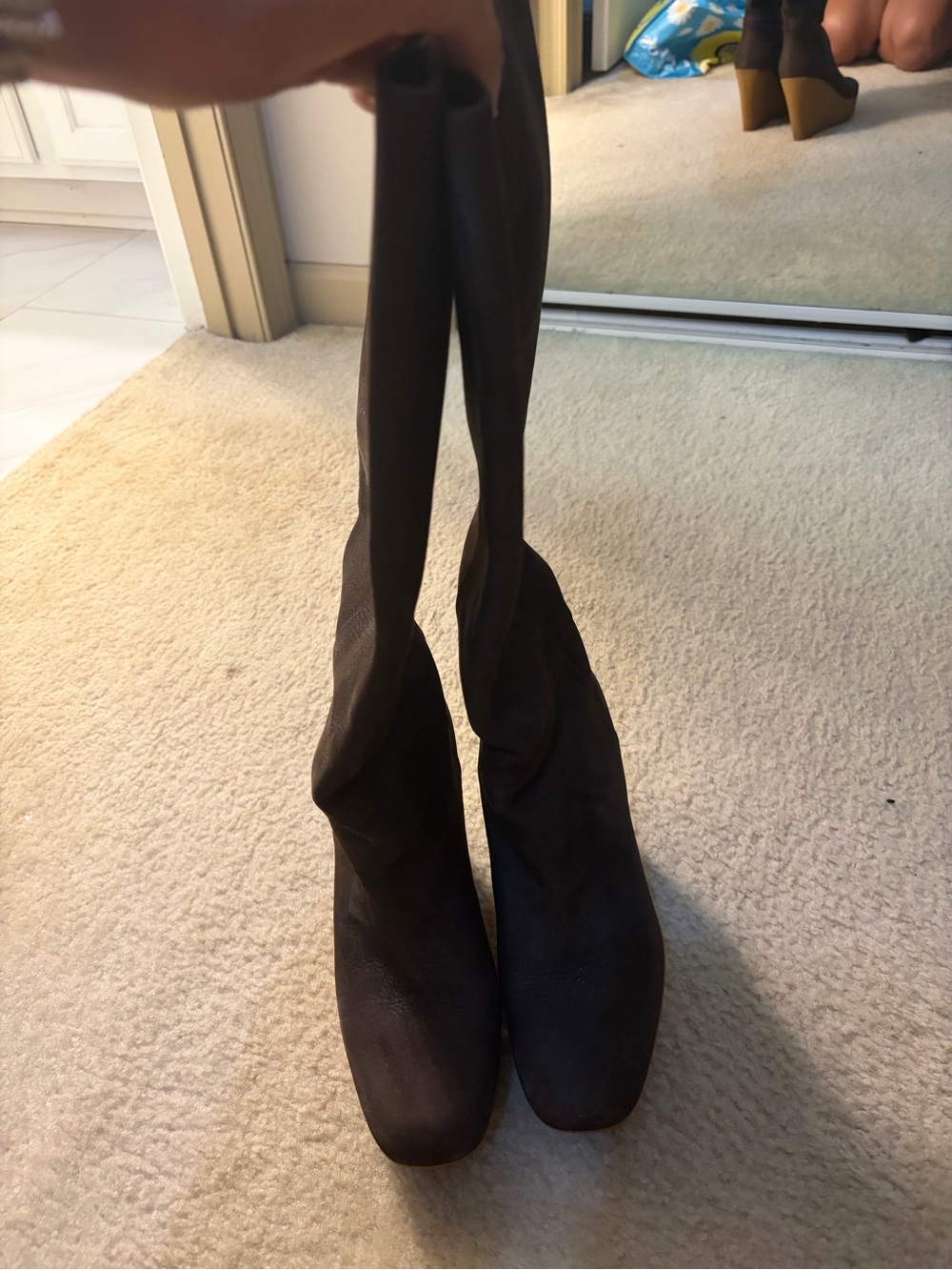 Gucci Over-the-Knee Stretch Boots in Dark Brown